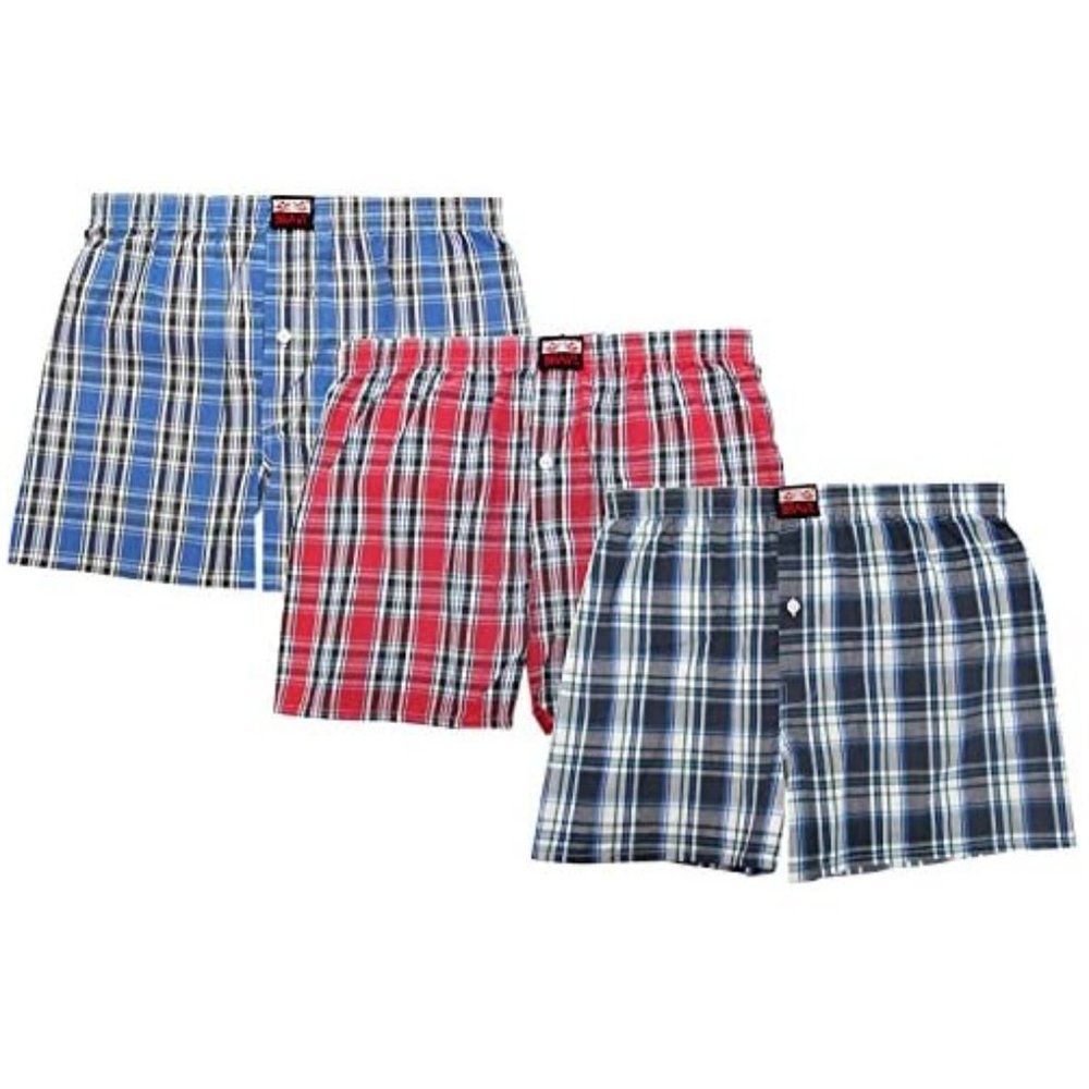 3 Pack Teen/Juniors Size Cotton Woven Boxer Shorts